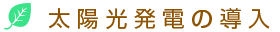 太陽光発電の導入